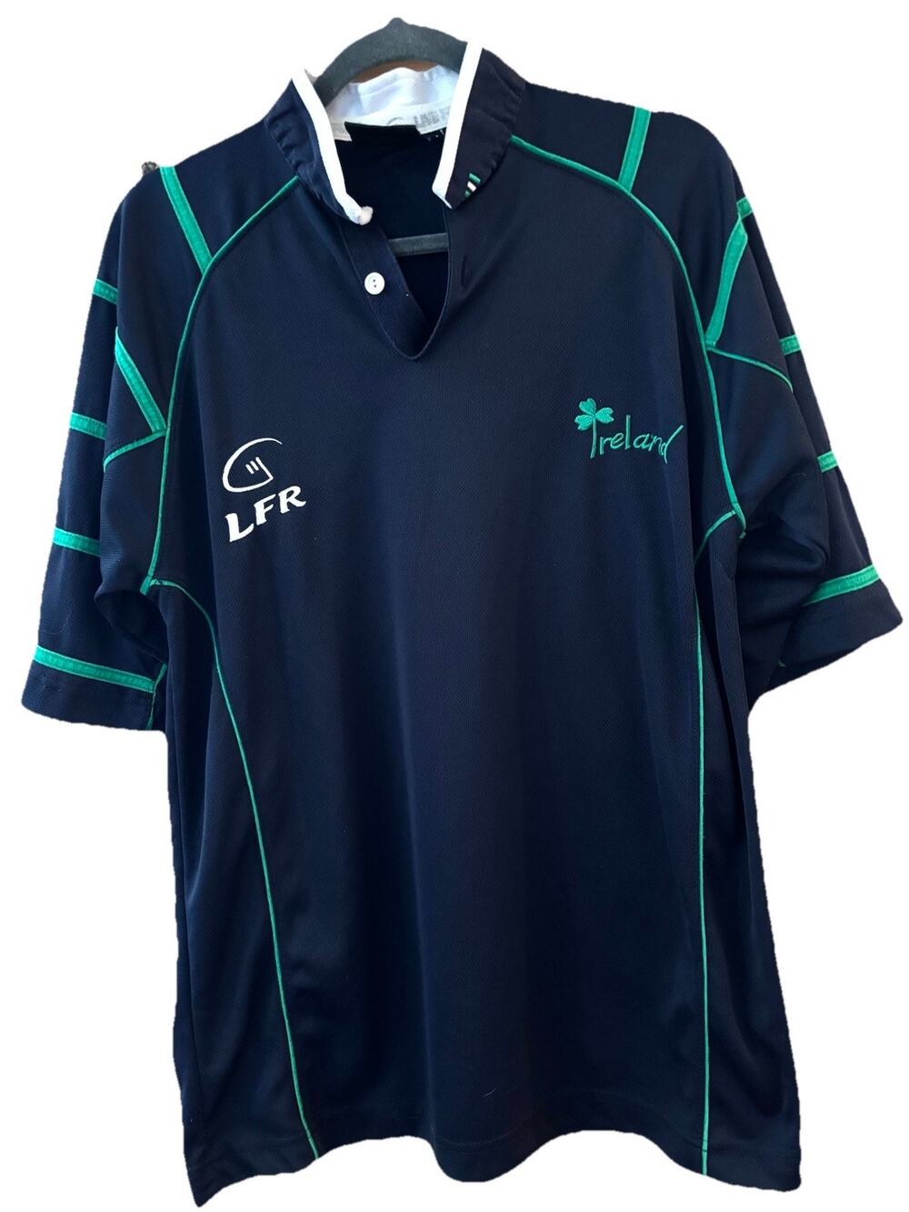LFR Men’s Live For Rugby Ireland Jersey Sz M Blue Green Athletic Wear Athleasure